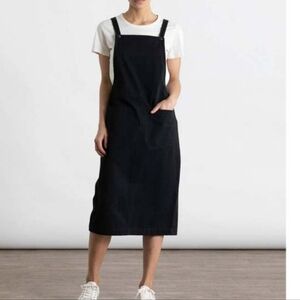 NWOT, Bridge & Burn Renee Dungaree Black Denim Overalls Dress sz L